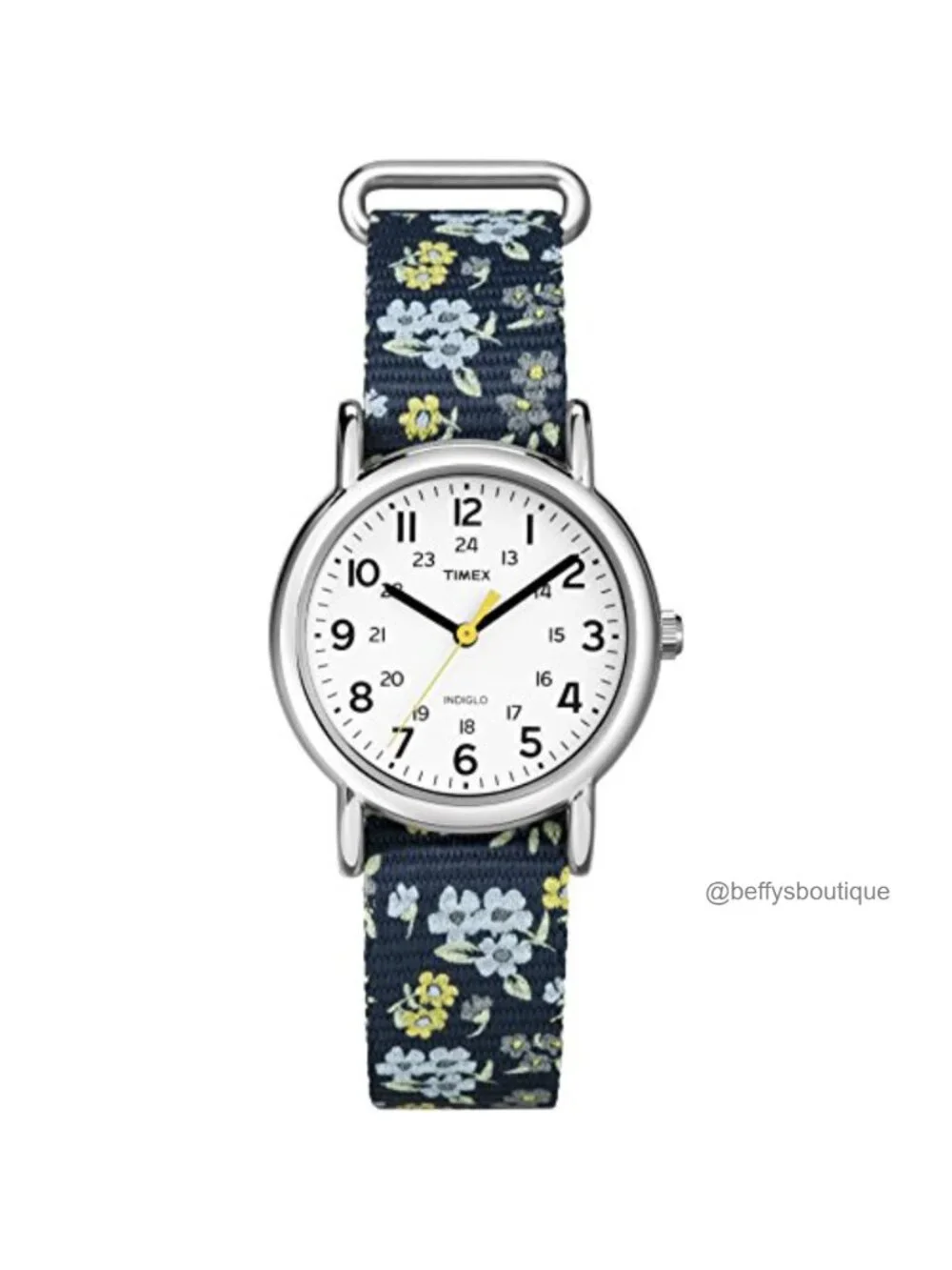 Timex Weekender 31mm Watch Floral Nylon Strap Indiglo Quartz